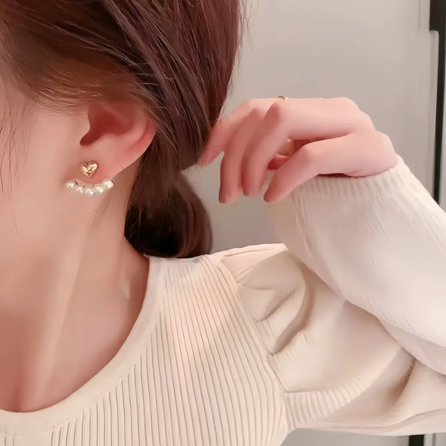 Romantic stud earrings – lifestyle shot | Dainty Diana