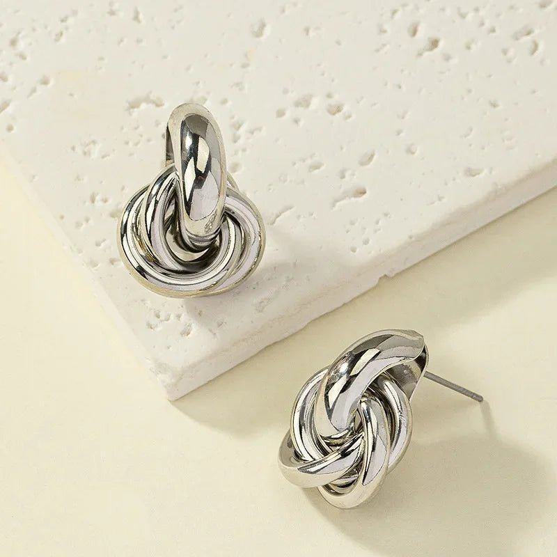 Silver Knot Hoop Earrings – Lightweight Design | Dainty Diana
