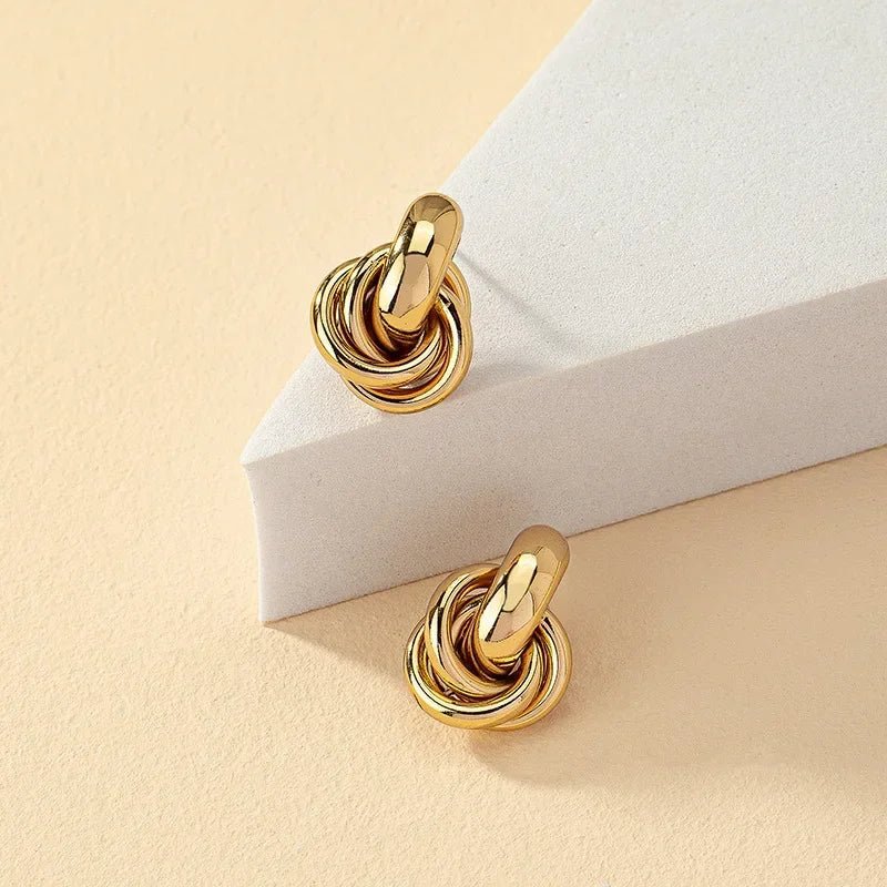 Gold Knot Hoop Earrings – Push-Back Closure | Dainty Diana