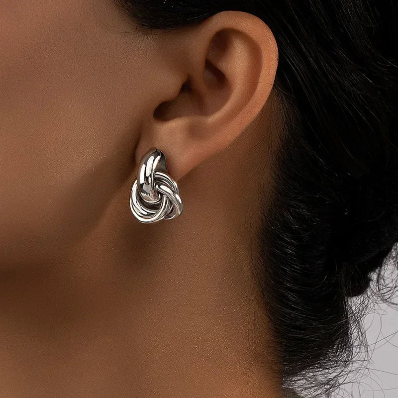 Minimalist Hoop Earrings with Knot Detail | Dainty Diana