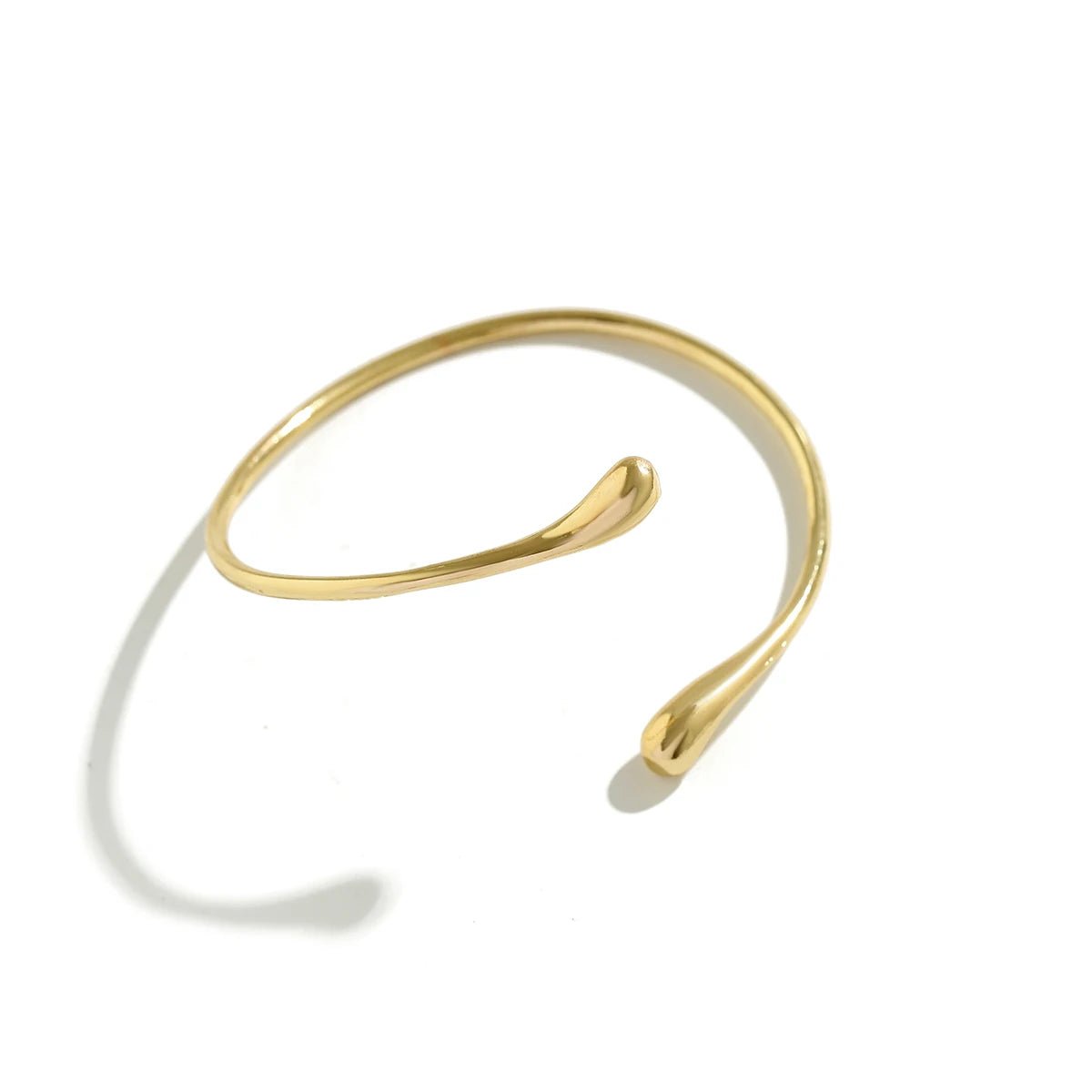Waterdrop Open Cuff – Sculpted Vintage Elegance in Soft Gold | Dainty Diana