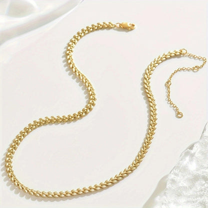 Wheat‑Leaf Link Necklace