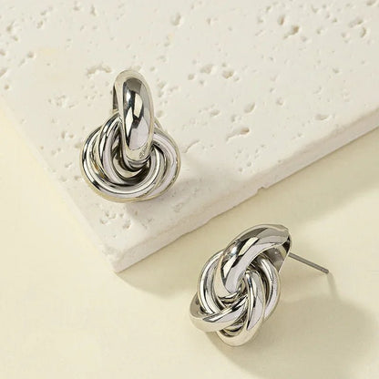Silver Knot Hoop Earrings – Lightweight Design | Dainty Diana
