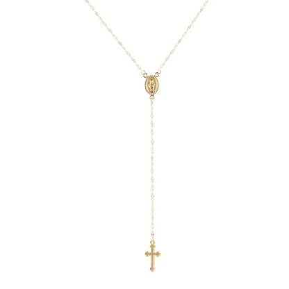 Bohemian cross necklace in rose gold | Dainty Diana